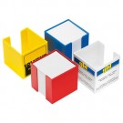 Zettelbox in diversen Farben, 85 x 85 x 85 mm inklusive weißem Offsetpapier