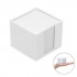 Zettelbox mini in weiß, 60 x 60 x 50 mm inklusive weißem Offsetpapier