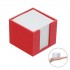 Zettelbox mini in rot, 60 x 60 x 50 mm inklusive weißem Offsetpapier