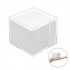 Zettelbox mini in glasklar, 60 x 60 x 50 mm inklusive weißem Offsetpapier